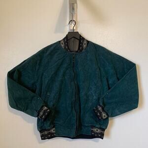 Vintage 90s Kyta Make Co. Western Aztec Bomber Jacket